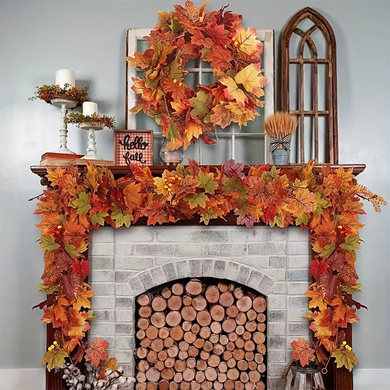 NNEDSZ 2M Artificial Fall Maple Leaf Garland